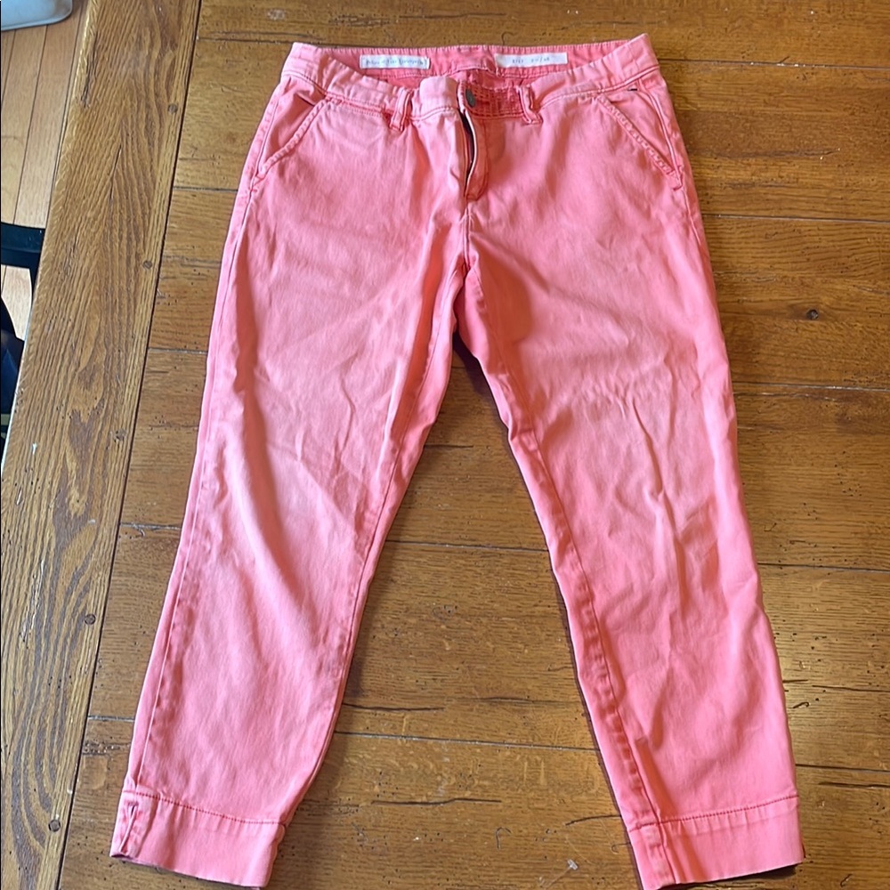 Pilcro and the letterpress Stet Size 28 Pink/Orange Pants - Picture 2 of 7